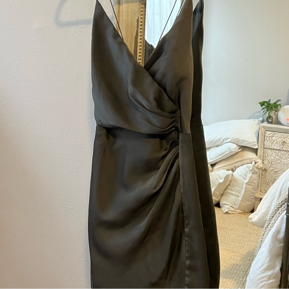 Charcoal Grey TOBI Strappy Mini Dress with Slit
